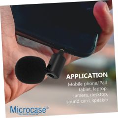 Microcase 90 Derece Döner Başlıklı Mini 4 Boğum Ses Kayıt ve Mikrofon 3,5mm - AL4944