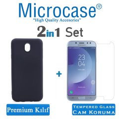 Samsung Galaxy J7 Pro Premium Matte Silikon Kılıf + Ekran Koruma