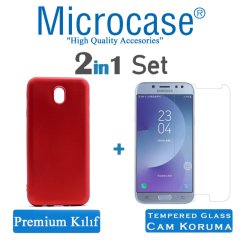 Samsung Galaxy J7 Pro Premium Matte Silikon Kılıf + Ekran Koruma