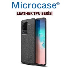 Microcase Samsung Galaxy S20 Ultra Leather Tpu Silikon Kılıf - Siyah