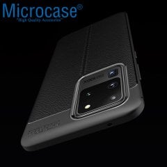 Microcase Samsung Galaxy S20 Ultra Leather Tpu Silikon Kılıf - Siyah