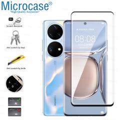 Microcase Huawei P50 Pro 3D Curved Tam Kaplayan Kavisli Tempered Cam
