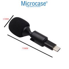 Microcase İphone 15 16 Serisi İçin 90 Derece Döner Başlıklı Mini Type-C Ses Kayıt ve Mikrofon - AL4946