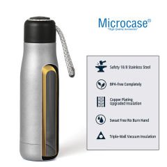 Microcase Paslanmaz Çelik 500 ml Sıcak Soğuk Tutan Çay Kahve Su İpli Elde Tumalı El Termosu AL4380