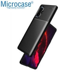 Microcase Xiaomi Poco F3 GT Maxy Serisi Carbon Fiber Silikon TPU Kılıf - Siyah