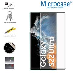 Microcase Samsung Galaxy S22 Ultra 3D Curved Tam Kaplayan Kavisli Tempered Cam