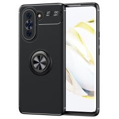 Microcase Huawei Nova 10 Focus Serisi Yüzük Standlı Silikon Kılıf - Siyah AL3363