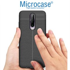 Microcase Xiaomi Redmi K30 Leather Tpu Silikon Kılıf - Siyah