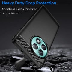 Microcase Oneplus Ace 2 Pro Brushed Carbon Fiber Silikon Kılıf - Siyah AL3332