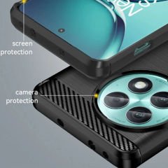 Microcase Oneplus Ace 2 Pro Brushed Carbon Fiber Silikon Kılıf - Siyah AL3332