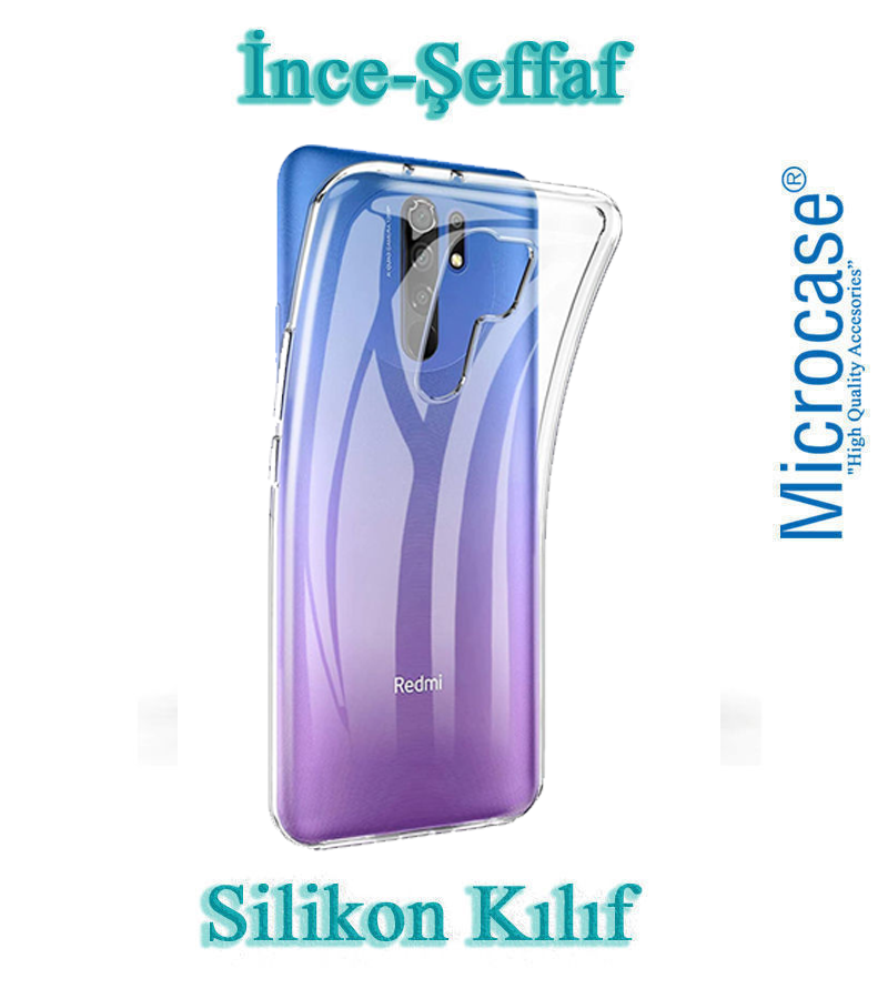 Microcase Xiaomi Redmi 9 Prime İnce 0.2 mm Soft Silikon Kılıf - Şeffaf