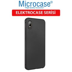 Microcase Huawei Honor 8S Elektrocase Serisi Silikon Kılıf - Siyah + Tempered Glass Cam Koruma