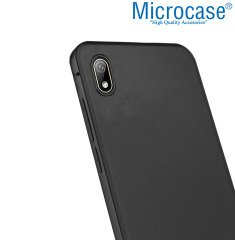 Microcase Huawei Honor 8S Elektrocase Serisi Silikon Kılıf - Siyah + Tempered Glass Cam Koruma