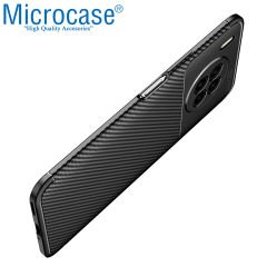 Microcase Huawei Nova 8i Maxy Serisi Carbon Fiber Silikon TPU Kılıf - Siyah