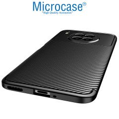 Microcase Huawei Nova 8i Maxy Serisi Carbon Fiber Silikon TPU Kılıf - Siyah