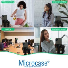 Microcase 3in1 Type-C Lightning 3.5 mm Girişli Profesyonel Wireless Çiftli Kablosuz Yaka Mikrofonu Lavalier - AL3238