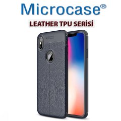 Microcase iPhone XS Max Leather Tpu Silikon Kılıf + Ekran Koruma