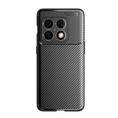 Microcase OnePlus 10 Pro Maxy Serisi Carbon Fiber Silikon TPU Kılıf - Siyah