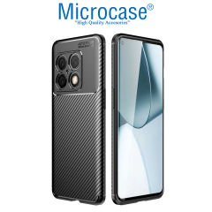 Microcase OnePlus 10 Pro Maxy Serisi Carbon Fiber Silikon TPU Kılıf - Siyah