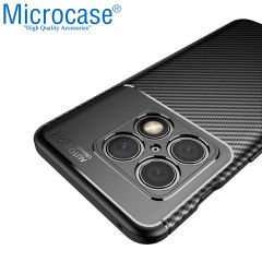 Microcase OnePlus 10 Pro Maxy Serisi Carbon Fiber Silikon TPU Kılıf - Siyah