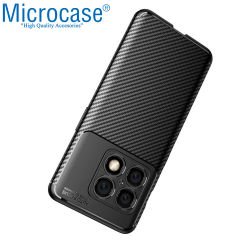 Microcase OnePlus 10 Pro Maxy Serisi Carbon Fiber Silikon TPU Kılıf - Siyah
