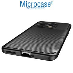 Microcase OnePlus 10 Pro Maxy Serisi Carbon Fiber Silikon TPU Kılıf - Siyah