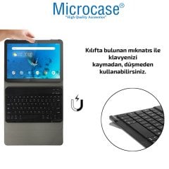 Microcase Lenovo Tab M10 FHD Rel TB-X605FC TB-X605LC Bluetooth Klavyeli Standlı Kılıf - BKK4