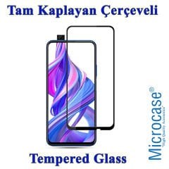 Microcase Huawei Honor 9X - Honor 9X Pro Batman Serisi Yüzük Standlı Armor Kılıf - Siyah + Tam Kaplayan Çerçeveli Cam