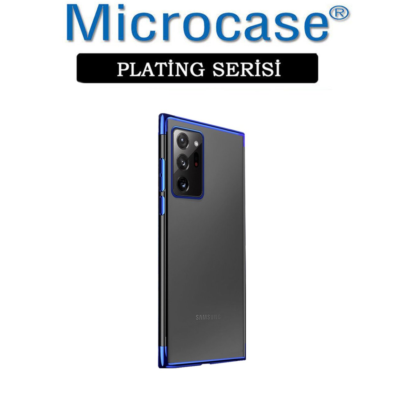 Microcase Samsung Galaxy Note 20 Plating Series Soft Silikon Kılıf - Mavi