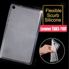 Lenovo Tab 3 A710F Silikon TPU Buzlu Şeffaf Kılıf