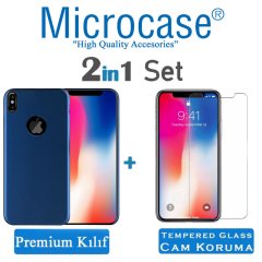 Microcase iPhone XS Max Premium Mat Silikon Kılıf + Ekran Koruma