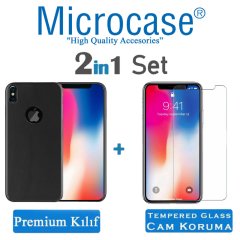 Microcase iPhone XS Max Premium Mat Silikon Kılıf + Ekran Koruma