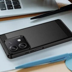 Microcase Xiaomi Redmi Note 13 / Note 13 Pro 5G Global Brushed Carbon Fiber Silikon Kılıf - Siyah AL3332
