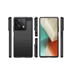 Microcase Xiaomi Redmi Note 13 / Note 13 Pro 5G Global Brushed Carbon Fiber Silikon Kılıf - Siyah AL3332