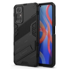 Microcase Xiaomi Redmi Note 11S - Note 11 Global Matrix Serisi Armor Standlı Kılıf - Siyah AL3416