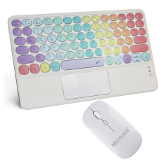 Microcase Tablet ve Telefonlar için Gökkuşağı Tasarım Touchpad Bluetooth Klavye ve Mouse Set - AL5042 İNG