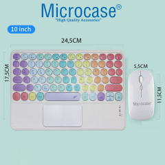 Microcase Tablet ve Telefonlar için Gökkuşağı Tasarım Touchpad Bluetooth Klavye ve Mouse Set - AL5042 İNG