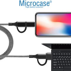 Microcase 4in1 PD 60W Lightning Type-C USB Hızlı Şarj ve Data Kablosu Örgülü 100 cm - AL3787