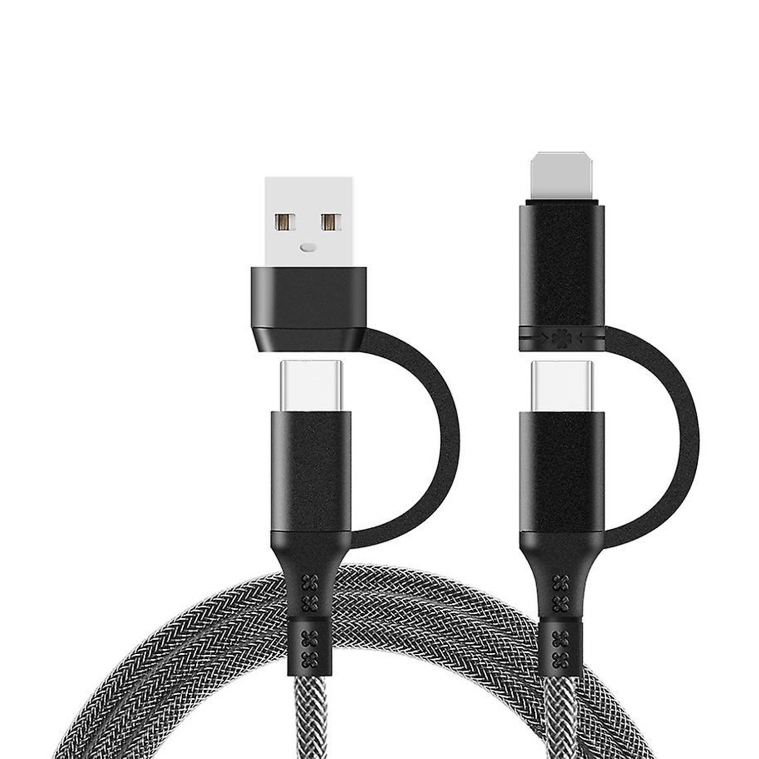 Microcase 4in1 PD 60W Lightning Type-C USB Hızlı Şarj ve Data Kablosu Örgülü 100 cm - AL3787
