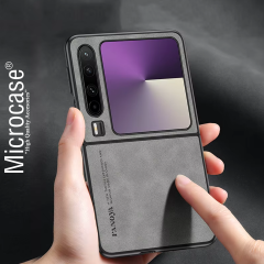 Microcase Huawei Pura X için Luxury Leather Series Deri Desenli Plastik Koruma Kılıf - AL8125