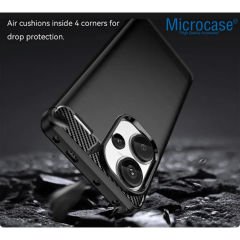 Microcase Xiaomi Redmi Note 13 Pro Plus Global Brushed Carbon Fiber Silikon Kılıf - Siyah AL3332
