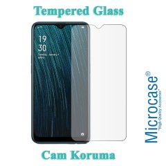Microcase Oppo A5S - Oppo AX7 Focus Serisi Yüzük Standlı Silikon Kılıf - Siyah + Tempered Glass Cam Koruma