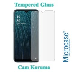 Microcase Oppo A5S Elektrocase Serisi Silikon Kılıf - Siyah + Tempered Glass Cam Koruma