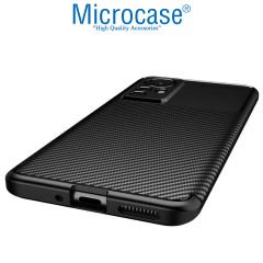 Microcase Xiaomi 12S Maxy Serisi Carbon Fiber Silikon TPU Kılıf - Siyah