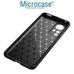 Microcase Xiaomi 12S Maxy Serisi Carbon Fiber Silikon TPU Kılıf - Siyah