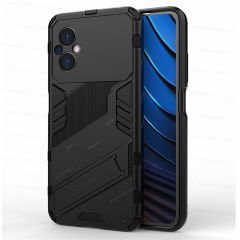 Microcase Xiaomi Poco M5 Matrix Serisi Armor Standlı Perfect Koruma Kılıf - Siyah AL3416