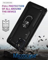 Microcase Samsung Galaxy Note 10 Lite - A81 - M60S Anka Serisi Yüzük Standlı Armor Kılıf - Siyah