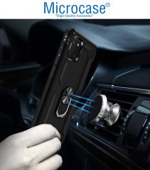 Microcase Samsung Galaxy Note 10 Lite - A81 - M60S Anka Serisi Yüzük Standlı Armor Kılıf - Siyah