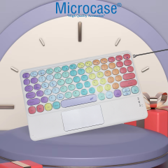 Microcase Tablet ve Telefonlar için Gökkuşağı Tasarım Touchpad Bluetooth Klavye - AL5041