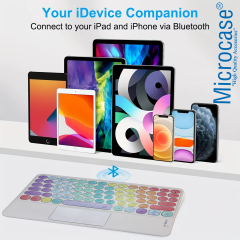 Microcase Tablet ve Telefonlar için Gökkuşağı Tasarım Touchpad Bluetooth Klavye - AL5041